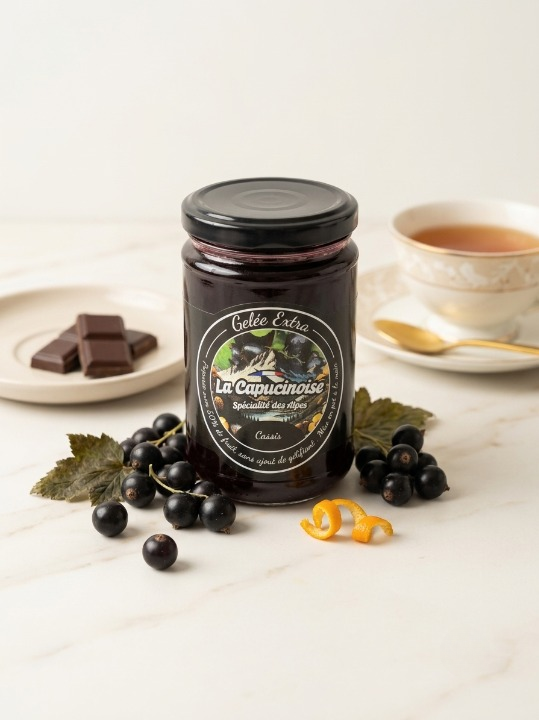 Déguster une gelée cassis artisanale La Capucinoise des Hautes-Alpes, spécialité fruitée intense gourmande authentique locale traditionnelle