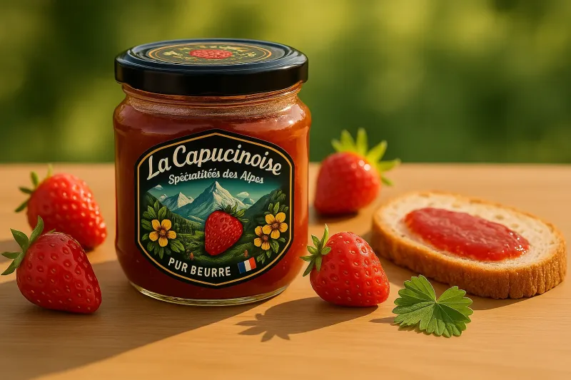 Commander une confiture artisanale de fraise naturelle, sans conservateur, goût authentique, en Savoie Auvergne Rhône-Alpes
