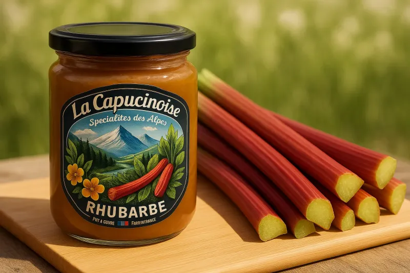 Commander une confiture artisanale de rhubarbe, au goût acidulé naturel, sans conservateur, à Toulon dans le Var