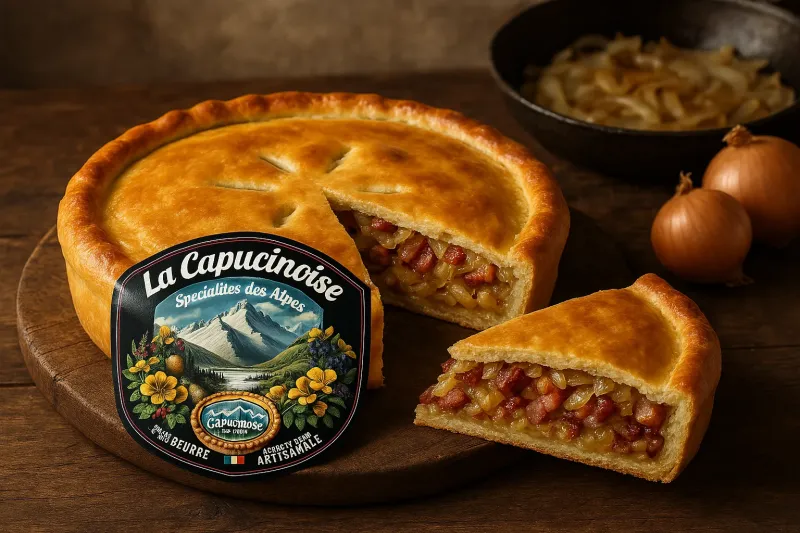 Acheter une tourte artisanale lardons oignons, une recette de terroir maison, à Aix-en-Provence dans le Pays d’Aix